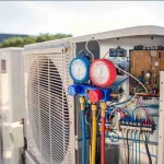 Técnico realizando mantenimiento de aire acondicionado en Granada