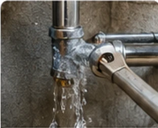 Fontanero reparando una fuga de agua en una vivienda en Granada
